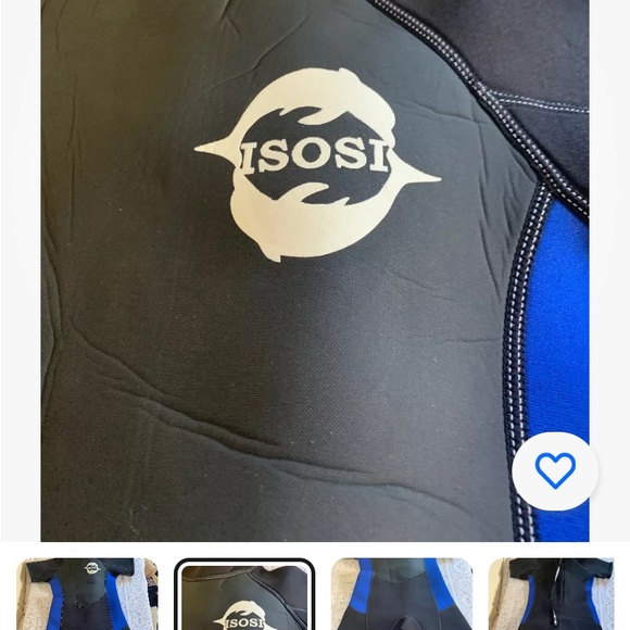 EUC Isosi Junior Youth Black & Blue Neoprene Surf Dive Wetsuit Short Sleeve Sz 6 - Picture 2 of 8